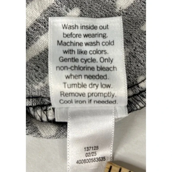 Nine West Womens XL Black White Abstract Dash Print Sleeveless Button Front Top - Picture 5 of 9